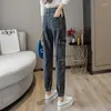 Mulheres jeans senhoras moda cintura alta baggy roupas femininas meninas casual streetwear denim calças de carga feminino bonito b3018a