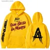 Men's Hoodies Sweatshirts New Anuel AA Printed Hoodies Sweatshirt Coat Real Hasta La Muerte casual Tracksuit Come Men Women Clothing Anime Pullover L240315