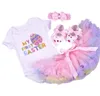 Urodziny Zestaw dziecka Summer Roupas z krótkim rękawem Infantis Bebes Easter Festival Outfittutu Pettistiskirt Dress Party Ubranie 7546547