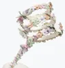 Estate di lusso Rene Caovilla Sandali floreali Scarpe da donna Fiori Bouquet Strappy Spiral Wraps Tacchi grossi Party Wedding Lady Sandali EU35-43