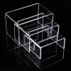 Rekken 3 stks/set Acryl Clear Display Stands Showcase Sieraden Make -uphouder Pop Cosmetics Rack Trapezoidal Cake Display Stand Rack