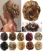 1 adet sentetik dağınık chignon çörek gary kahverengi saç topyası elastik saç kauçuk bant saç uzantıları9509973