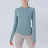 Lu Align Lemon Hooded Jacket Women Gym Sports Workout Top Long Sleeves Fiess Sweatshirt Running Training Leisure Yoga Coat with Thumb Holes
