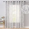 Cortinas con estampado moderno de ramas de árbol, cortinas transparentes para sala de estar, dormitorio, habitación de niños, cortinas de tratamiento de ventana de cocina de tul