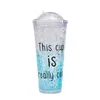 Dessin animé en plastique Gel refroidissement rapide glace tasse été boisson grande capacité paille Double enfant 240314