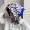 Szaliki opaski na plażę wiosenne modne opaska na głowę cienkie kobiety szyici bawełny koreański kwiecisty kwadratowy szalik