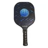 Kohlefaser-Pickleball mit strukturiertem Zuckerguss, PP-Wabenkern, TPU-Kantenstreifen, Silikonhülle, PU-Griff, Leder-Tennisschläger 240313