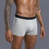 Unterhosen Lange elastische Boxer für Mann Baumwolle Herren Höschen Familiendruck Boxershorts Herren vorne offen Unterwäsche Sexy männliche Shorts