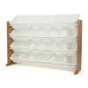 Drawers Journey Organiseur de rangement pour jouets extra large avec 20 bacs de rangement, tiroirs de rangement naturels/blancs