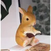 庭の樹脂ウサギの装飾品をかわいいフィギュア動物像ミニ妖精の創造的なかわいい風景ヤードグラスフラワーポットデコレーション240229