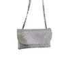 Chic axelpåsar Party Flash Diamond Chain Bag Single Shoulder Dinner Small Square Crown Fashion Handväska Kvinnor Designer Handväskor Tote 240311