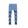 High Quality Men's Tight Fitting Gold Classic Versatile Blue Denim Leggings New Model