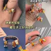 Trouwringen Punk Fun Lente Hond Ring Kinderen Cartoon Puppy Schattig Kpop Meisje Wijsvinger Verstelbare Open Ring voor nauwe vrienden van kinderen Q240315