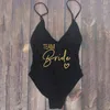 Kadın Mayo S-XL Seksi Yastıklı Tek Parça Mayo Takımı Gelin Aşk Kadınlar Yaz Beach Giyim Bachelor Party Matay Takım Mayolar