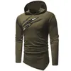 Men's T Shirts Men Tops Tee Camouflage Patchwork Irregular Hem Long Sleeve Tshirts Casual Mens Funny Streetwear Summer Sport Male Hood