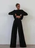 MNEALWAYS18 Classic Wide Pants Golvlängd Pleated Loose Women byxor Spring Wide Leg Pants Vintage Female Palazzo Pants 240309