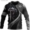 Heren Hoodies Sweatshirts Tempeliers Heren Hoodie 3D Print Oversized Sweatshirt 2022 Nieuwe Mode Losse Jas Trui Casual Capuchon Street chic Tops L240315