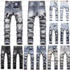 Jeans masculinos europeus jean quebrado hombre carta estrela homens bordado retalhos rasgados para tendência marca motocicleta calça mens skinny 895