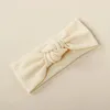 Hårtillbehör 3PC Solid Color Single Knot Baby pannband Bomull Rib Bow Elastic Hairbands Girls Kids Party