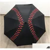 Cheerleading 10st Navy Red White Yellow Paraplyas Matic Rain Women Three-Fold Baseball Stitching Paraply Windproof Female Water Dhxwa