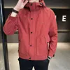 Mens Hooded Jacket Spring and Autumn Season New Slightly Loose Thin Versatile Workwear Rust Red Assault Jv25