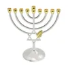 Metal Hanukkah Castiçal Geométrico Hanukkah Decorativo 9 Ramo Menorah Castiçal para Velas Hanukkah Padrão el Home 240314