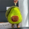 Cute Real Rabbit Fur Avocado Keychain Pompom Ball Bag Charm Keyring Handbag Pendant Gift