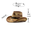 Bérets Chapeau Cowboy été Panama chapeaux de soleil pour femmes homme plage paille hommes Protection UV casquette Chapeau Femme
