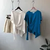 Yan Shuang 2023 printemps/été nouveau coeur Machine haut à manches courtes femmes Design sens laçage bas chemise t-shirt style décontracté femmes 7959