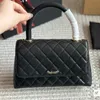 Laides Designer Black White Top Co uchwyt torby w torby kawioru skórzane złoty metalowy sprzęt Matelasse łańcuch crossbody torebki na ramię multi pochette torebka 22 cm