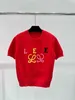 Kvinnors tröjor Designer T_Shirt Loewee Sticked Contrast Letter Round Neck Short Sleeve Age Minska mångsidig topp för kvinnor 2024 Early Spring New 4KLT