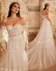 Abiti da sposa eleganti bianchi Aline Abito da sposa Bohemian Beach Oganza senza spalline in pizzo dolce occasione formale Abiti da sposa