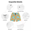 Shorts masculinos verão board homens laranjas fatias esportes listras brancas e azuis praia y2k retro secagem rápida troncos de natação tamanho grande