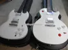 Guitare électrique Buckethead Baryton Alpine White de plus grande taille, longueur de 27 pouces, couvercle de tige de treillis noir, matériel chromé, accordeurs Grover