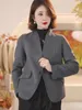 Ternos femininos inverno estilo britânico grosso curto com decote em v casacos de lã retro casual cor sólida solto casaco único-breasted