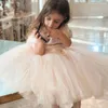 Abiti da ragazza Jill Wish Elegante abito avorio con farfalla in rilievo Principessa Baby Kid Matrimonio Compleanno Festa Abito Prima Comunione 2024 J342