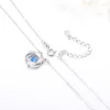 Chains Jumping Heart Necklace Women's Pure Silver Colorful Dancing Collar Chain Accessories Flower Micro Set Pendant