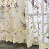 Tende Tende in tulle di velluto di lusso francese per camera da letto Tulle ricamati a fiori per soggiorno Finestra Villa Decorazione domestica personalizzata