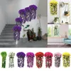 Decoratieve bloemen Violette bloemdecoratie Rotan Muurhangend balkon Orchidee Zijdewijnstok