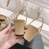 Women Chunky High Heels Slingbacks Sandal Designer Black Leather Ballet Flats Shoes Espadrilles Ballerinas Sandals Ladies Party Wedding Dress Shoes