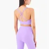 Lu Align Lemon Quatre Femmes Bretelles Sport Fiess Dos Croisé Soutien-Gorge Sexy Grande Taille Débardeur Doux Gym Yoga Formation Lingerie avec Coussin De Poitrine Jogger