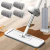 Mikrofaser-Flachmopp, 360° drehbar, handfrei, zum Reinigen des Bodens mit 4 Pads, Lazy Household Cleaner Tools 240308