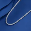 Classic Hip Hop Fine Jewelry Single Row Womens Moissanite Tennis Chain Trendy S925 Sterling Silver Necklace