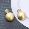 Stud Earrings Korean Fashion Exaggerated Geometric 3D Vintage Hemispherical Round For Women Trending Products Cute Girls Jewelry