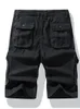 Multi poches pour hommes en coton shorts de cargaison tactique confortable shorts lâches pantalons de travail masculins.