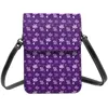 Bolso Margarita Flor Hombro Púrpura Estampado floral Regalo para estudiantes Teléfono móvil Bolsos de compras de cuero estéticos