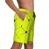 Men's Shorts Nordic Pattern Gym Summer Yellow Cube Geometry Y2K Retro Beach Mens Sports Surf Comfortable Design Swimming Trunks