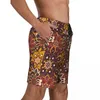 Men's Shorts Bathing Suit Tribal Floral Print Board Summer Ethnic Retro Classic Beach Short Pants Male Sports Quick Dry Swim Trunks