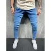 Hoge kwaliteit heren nauwsluitende gouden klassieke veelzijdige blauwe denim legging nieuw model