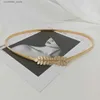 Bälten Fashion Elastic Gold Chain Belts For Women High Quaity Luxury Female Midje Silver Metal Corset Belt Stretch Cummerbunds Leafy240315